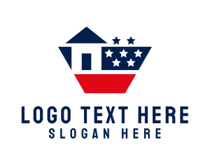 Patriotic - American Realty House logo design