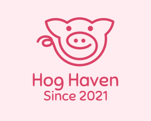 Pink Piggy Doodle logo design