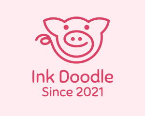 Pink Piggy Doodle logo design