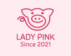 Pink Piggy Doodle logo design