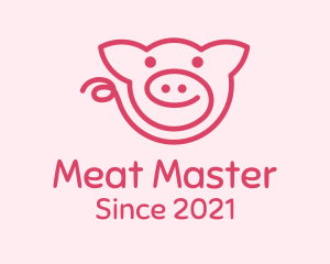 Pink Piggy Doodle logo design