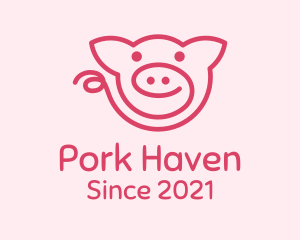 Pink Piggy Doodle logo design