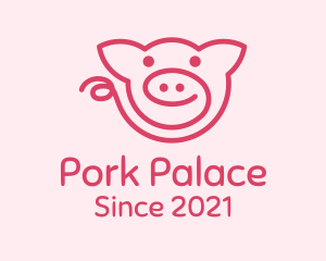 Pink Piggy Doodle logo design