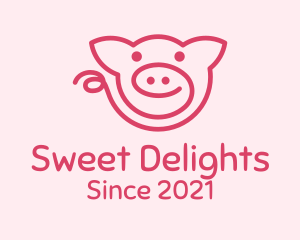 Pink Piggy Doodle logo design