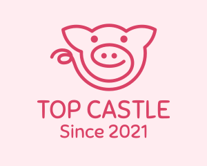 Farm - Pink Piggy Doodle logo design