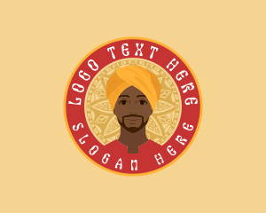 Badge - Indian Man Turban logo design