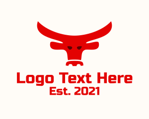 Cattle Farm - Red Bull Ranch logo design