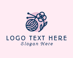 Crochet - Knitting Wool Flower logo design