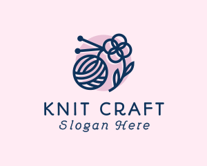 Knit - Knitting Wool Flower logo design