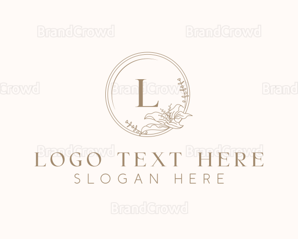 Floral Elegant Wedding Event Logo