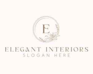 Floral Elegant Wedding Event logo design