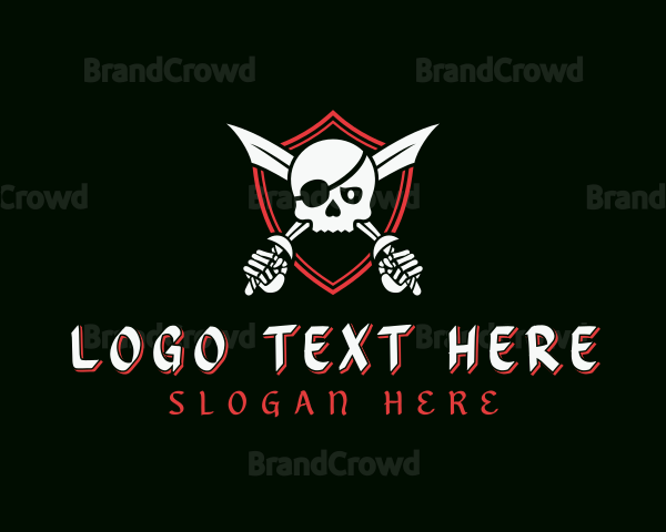 Pirate Skull Swords Logo