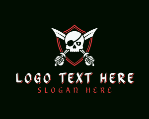 Mercenary - Pirate Skull Swords logo design