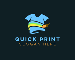 Paint Brush Shirt Printing logo design