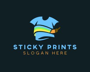 Paint Brush Shirt Printing logo design