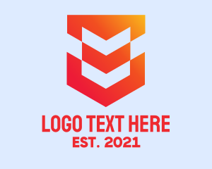 Orange Tech Shield  Logo