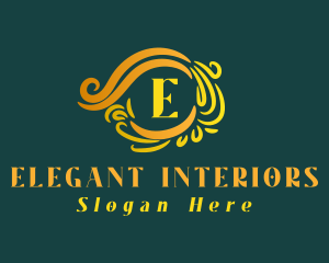 Luxury Elegant Wreath logo design