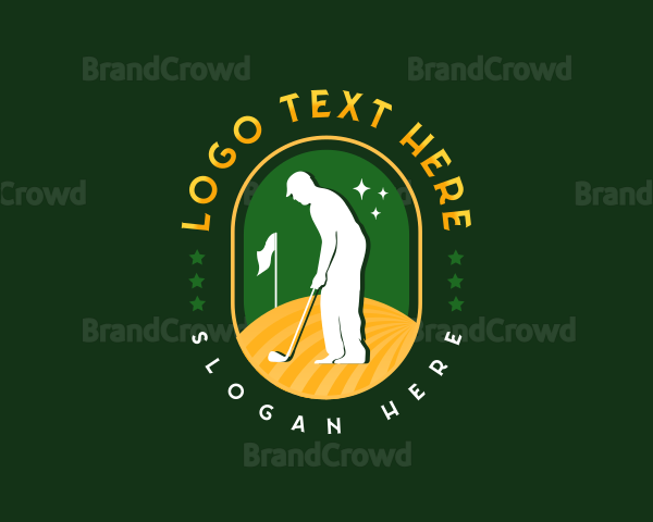 Sports Field Golfer Logo