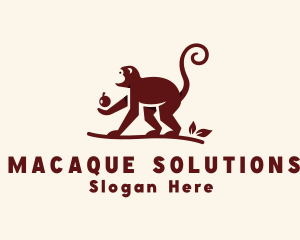 Macaque - Wild Monkey Apple logo design