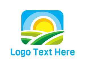Ecology - Sunny Hills Valley Landscape logo design