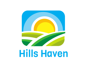 Hills - Sunny Hills Valley Landscape logo design