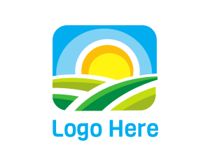 Sunshine - Sunny Hills Valley Landscape logo design