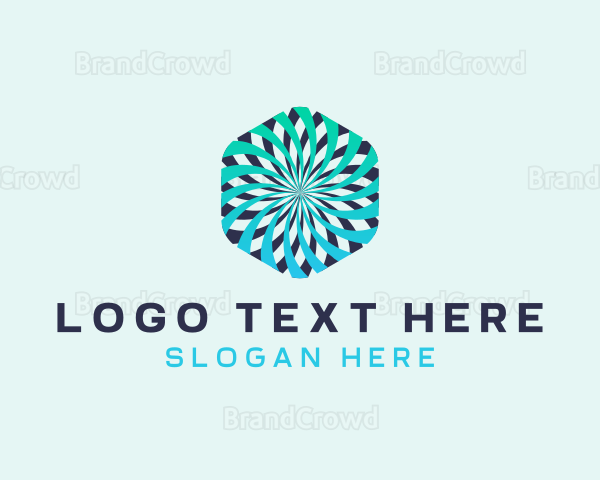 3D Optical Illusion Hexagon Logo