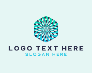 Frozen - 3D Optical Illusion Hexagon logo design