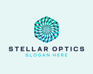 3D Optical Illusion Hexagon  logo design