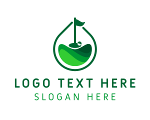 Hole In One - Green Golf Putt logo design