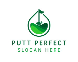 Putt - Green Golf Putt logo design