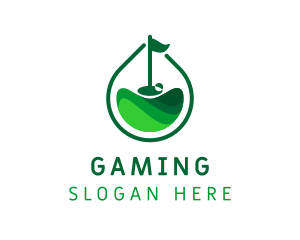 Putt - Green Golf Putt logo design