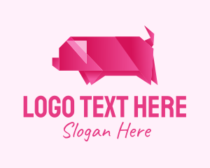 Farmer - Pig Origami Art logo design