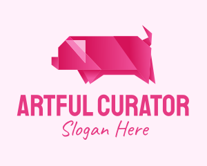 Pig Origami Art logo design