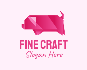 Pig Origami Art logo design