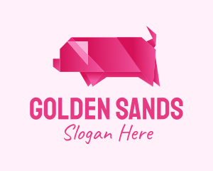 Pig Origami Art logo design