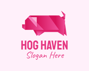 Hog - Pig Origami Art logo design