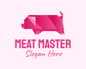 Pig Origami Art logo design