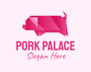 Swine - Pig Origami Art logo design