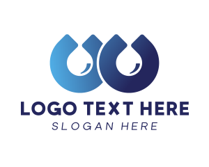 Glue - Water Drop Letter W logo design