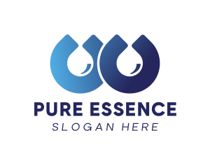 Purification - Water Drop Letter W logo design