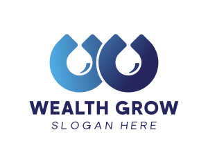 Water Drop Letter W logo design