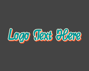 Retro Pop Calligraphy Logo