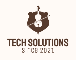 Music Class - Grizzly Bear Violin logo design