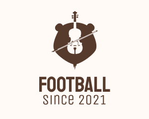 Silhouette - Grizzly Bear Violin logo design