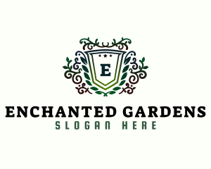 Vine Plant Shield logo design