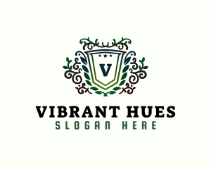 Vine Plant Shield logo design