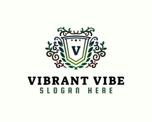 Vine Plant Shield logo design