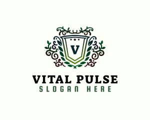 Vine Plant Shield logo design