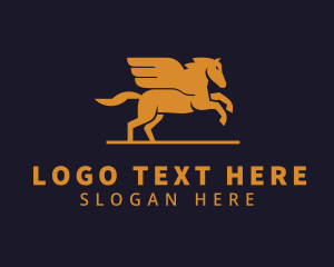 Exclusive - Golden Pegasus Wings logo design